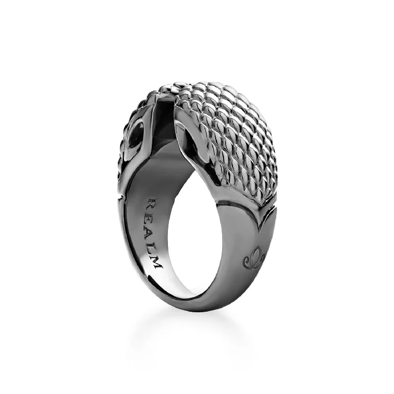 Spirit Python Stack Ring 13mm - Black Ruthenium Vermeil