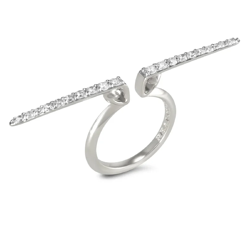 Linea Pavé Ring - Sterling Silver + CZ Blanc