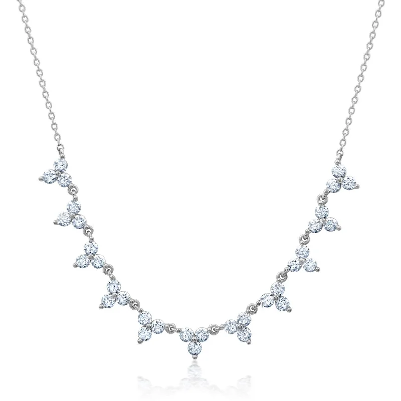 Crislu Platinum Plated Sterling Silver Cubic Zirconia 18-inch Necklace