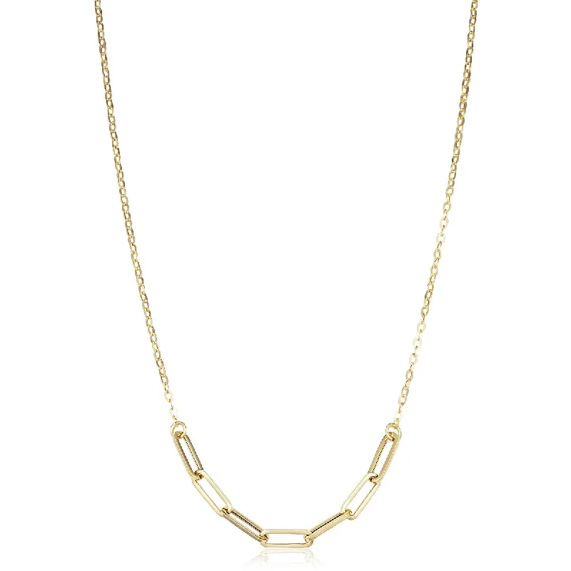 10KT Yellow Gold 18-inch 3.2MM Fashion Paperclip Necklace