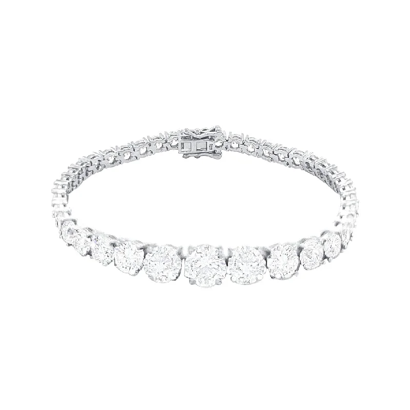 18.4cm Sterling Silver Tennis Bracelet with Cubic Zirconia