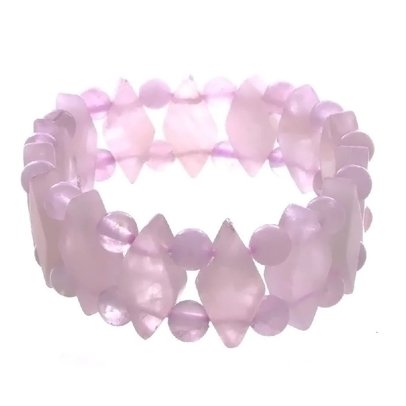 STRETCH GEMSTONE ROSE QUARTZ PRINCESS BRACELET