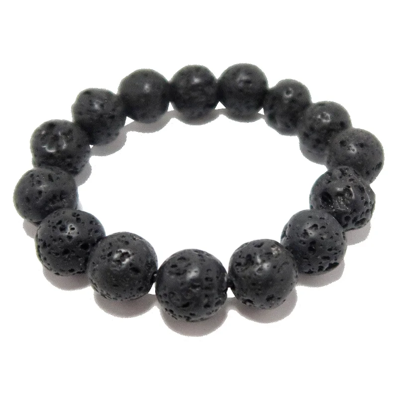 Lava Bracelet Black Volcano God Protection Stone