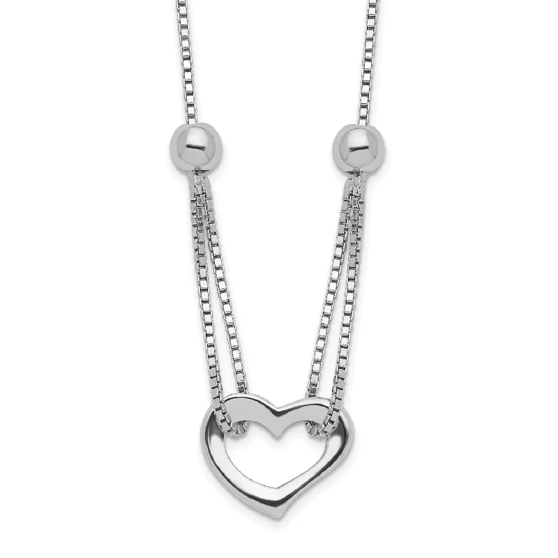 Suspended Heart Sterling Silver 18-inch Necklace