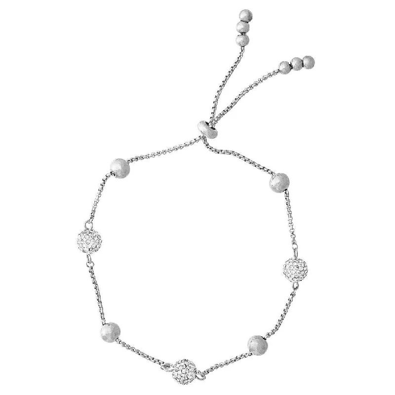 Crystal Station Bracelet in Stainless Steel