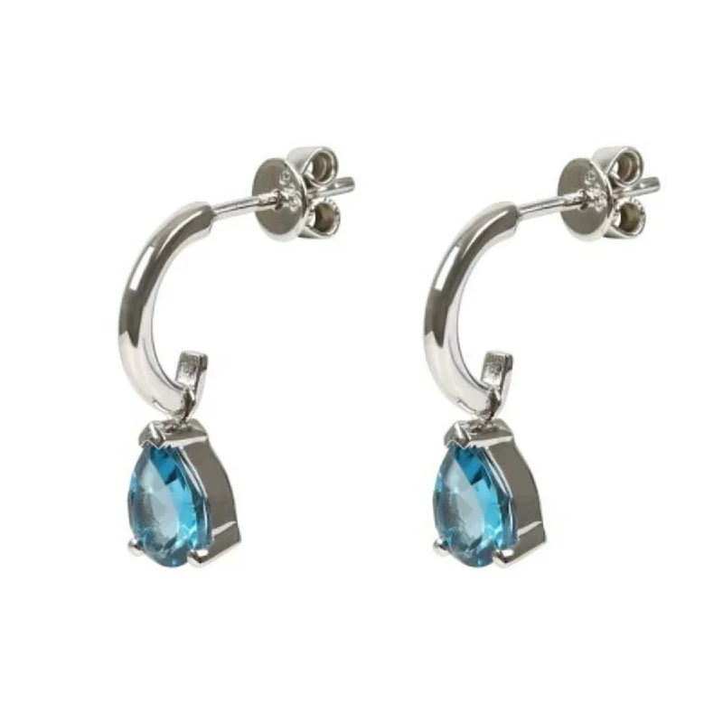 925 Sterling Silver London Blue Topaz Stud Earrings