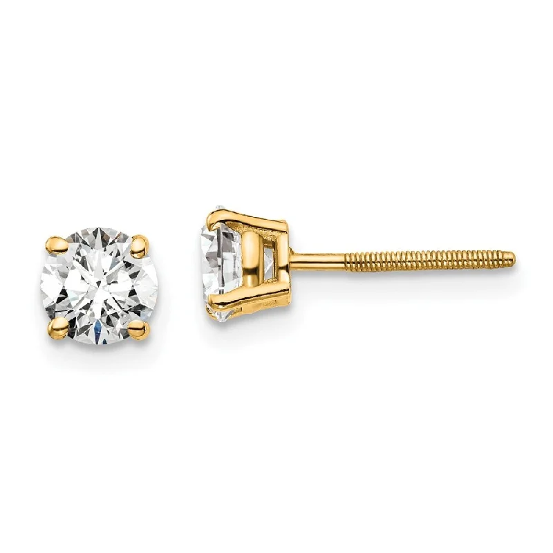 14k Yellow Gold Lab Grown Diamond Stud Earrings (1.00 cttw, Clarity- VS-SI, Color-D-E)