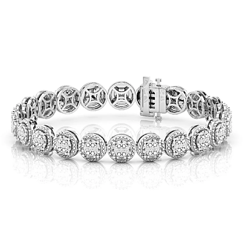 Miracle Surround Tennis Bracelet with 1/2ct of Diamonds in Sterling Silver