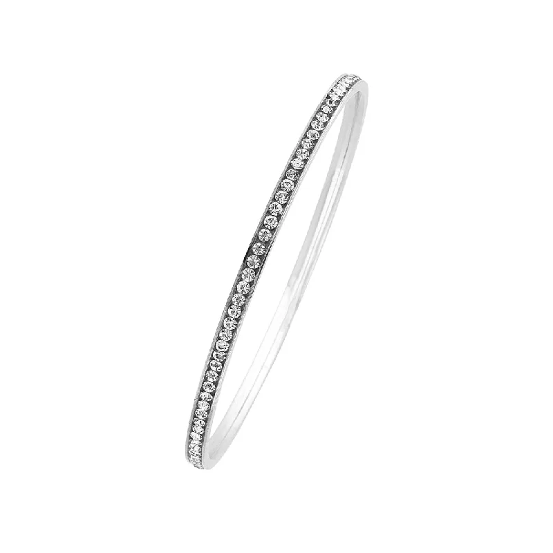 Stainless Steel 3mm Crystal Channel Bangle