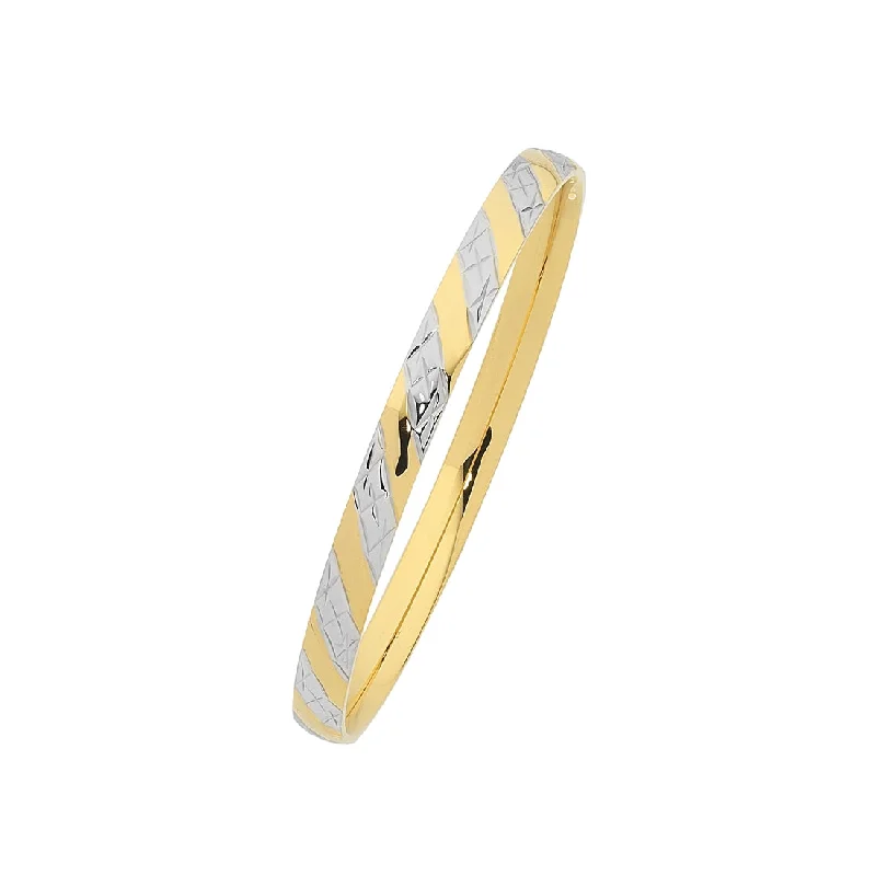 Two Tone Yellow Stainless Steel Bangle