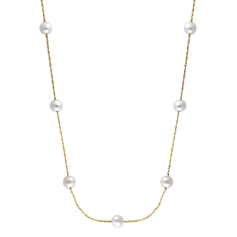 EFFY 6MM Round Fresh Water Pearl Ball 36-inch Beaded Necklace in 14KT Yellow Gold