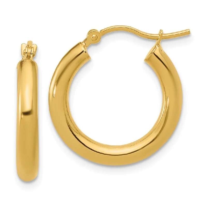 Diamond2Deal 10k Yellow Gold Polished Hinged Hoop Earrings (L-20mm, W-14.75mm)