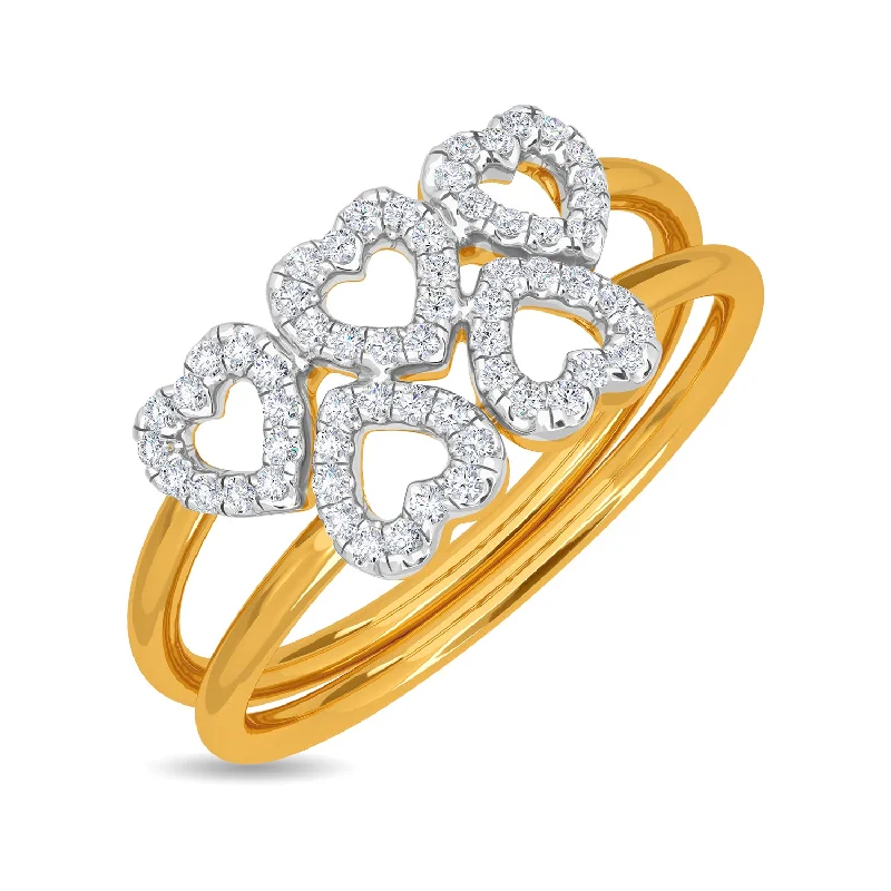 Two Layered Heart Ring