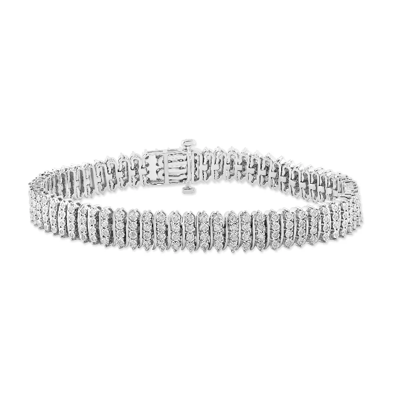 Fancy Bracelet with 1.00ct of Diamonds in Sterling Silver