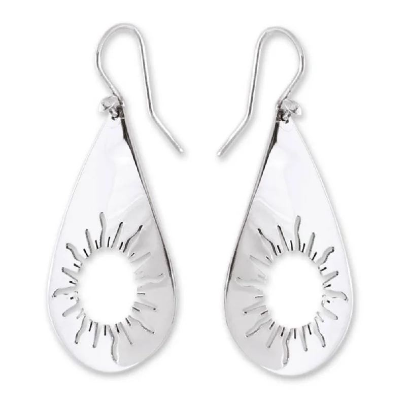 NOVICA Handmade Sterling Silver 'Sun Drops' Earrings (Mexico)