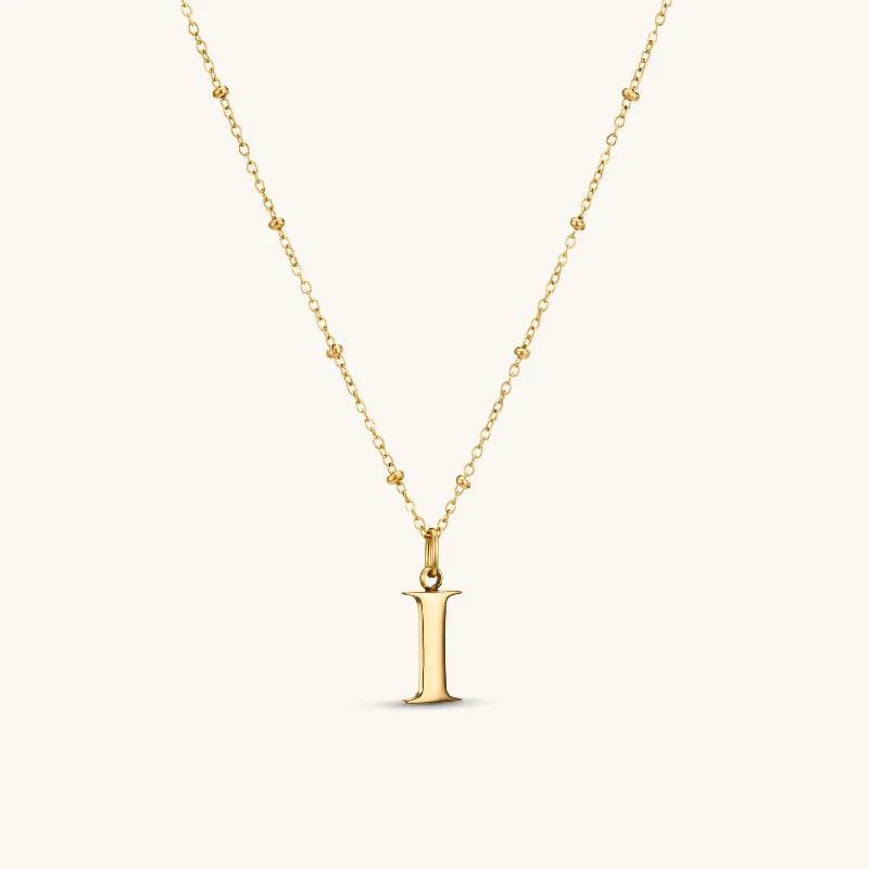 I Initial Pendant Necklace In Gold