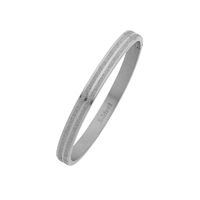 Stainless Steel Two Row Sparkle Bangle