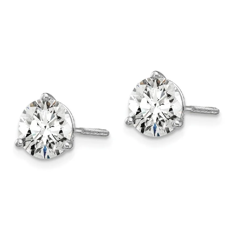 14k White Gold Lab Grown Diamond Stud Earrings (2.00 cttw, Clarity- SI1-SI2, Color- G-H)