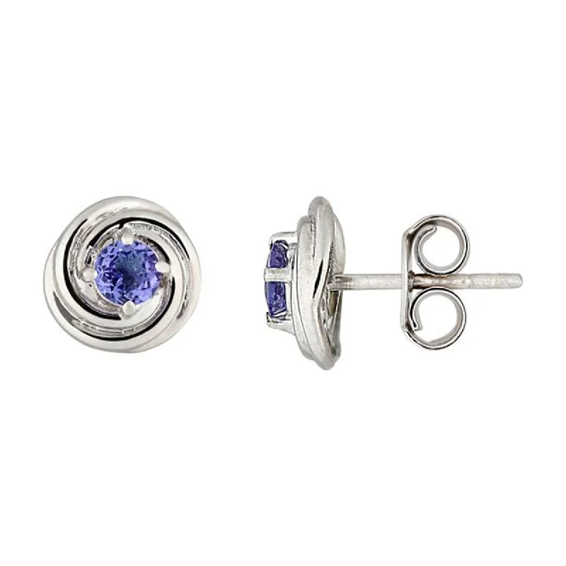 925 Sterling Silver Tanzanite Stud Earrings