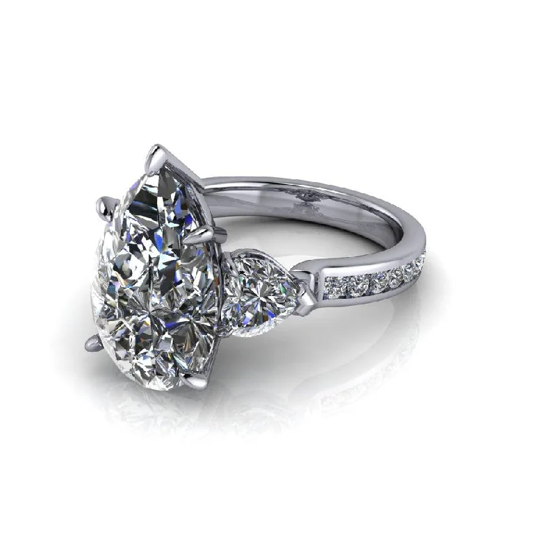 Pear & Heart Moissanite Ring 6.80 ctw