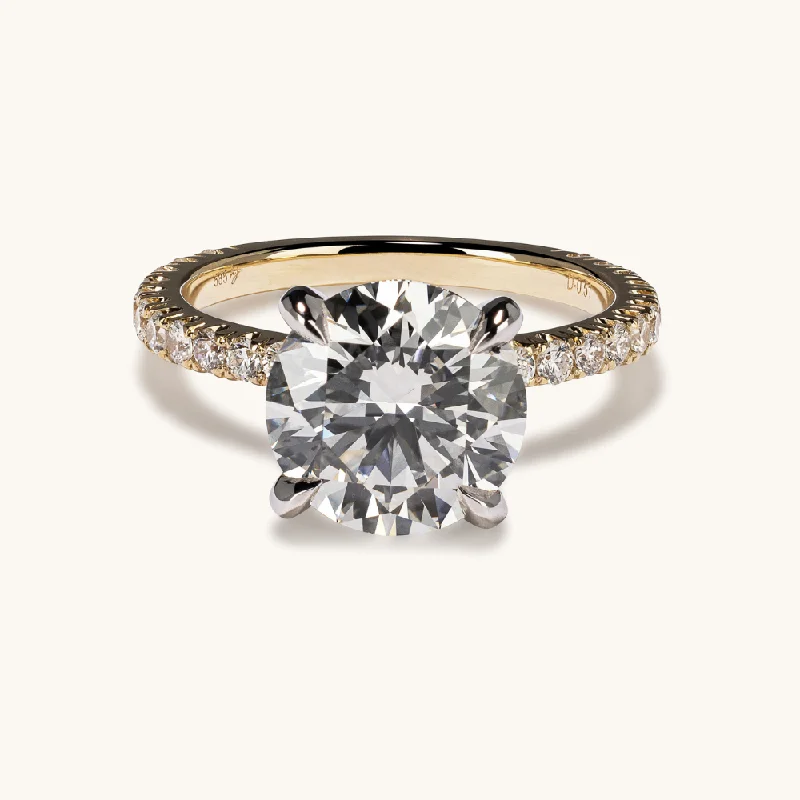 3.51 Round Lab Diamond Engagement Ring