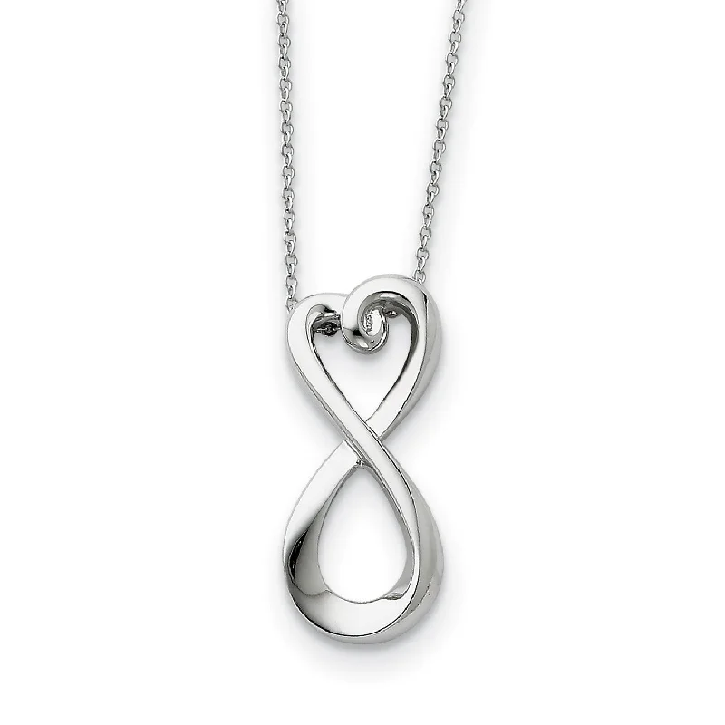 Sterling Silver Polished Infinite Love 18in Necklace