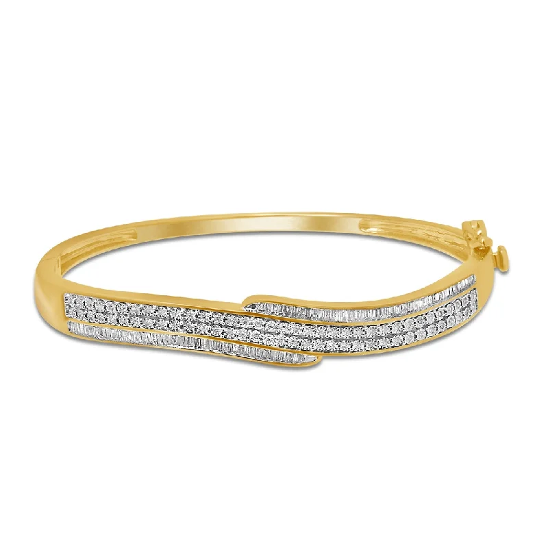 9ct Yellow Gold 0.55ct Diamond Wave Bracelet