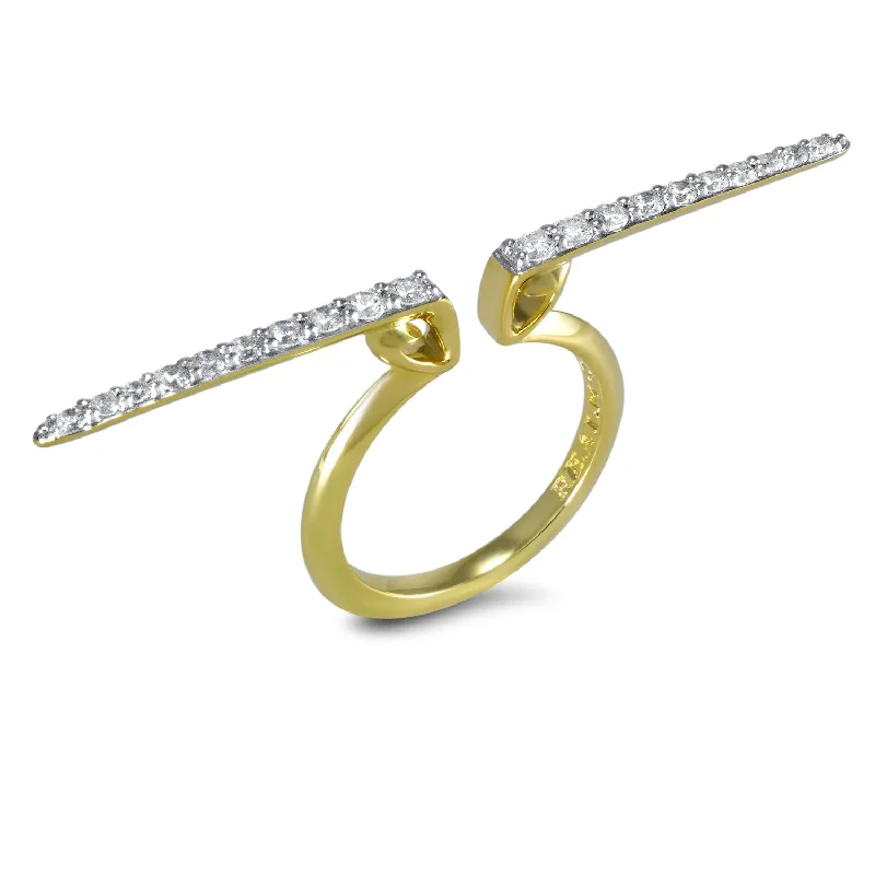 Linea Pavé Ring - 18K Gold Vermeil + CZ Blanc