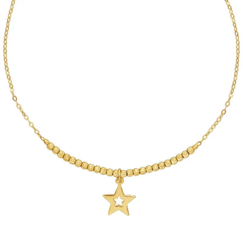 14KT Yellow Gold 17-inch Star Necklace