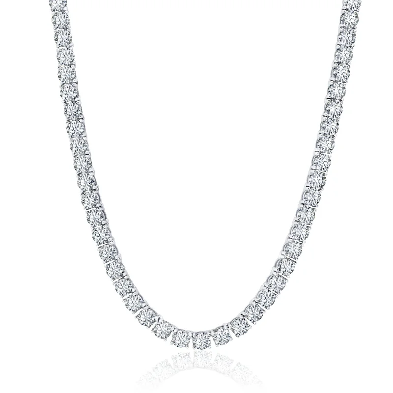 Luxe Layers Sterling Silver 4MM Round Cubic Zirconia 22-inch Tennis Necklace