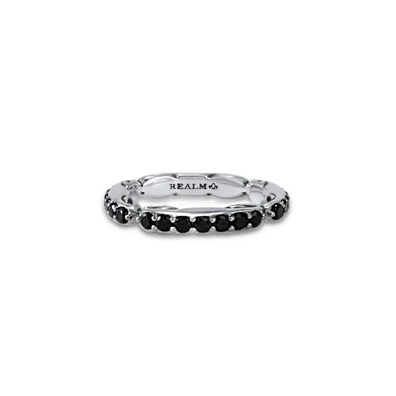 Ever Pavé Stack Ring 3.25mm - Sterling Silver + CZ Noir