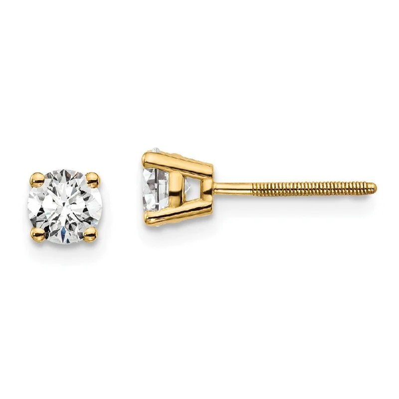 14k Yellow Gold Lab Grown Diamond Stud Earrings (2/3 cttw, Clarity- SI1-SI2, Color- G-H)