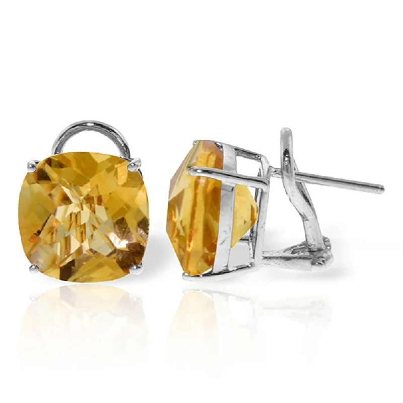 7.2 CTW 14K Solid White Gold Reminiscense Citrine Earrings