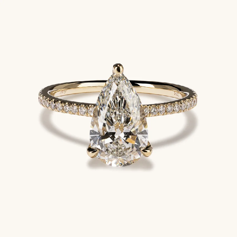 2.54 Pear Lab Diamond Engagement Ring