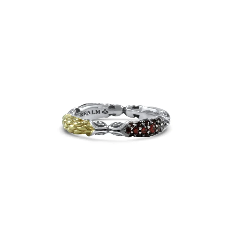 Mosaic Pavé Stack Ring 3.25mm - Two Tone + CZ Rouge