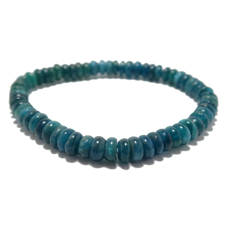 Apatite Bracelet Brilliant Blue Rondelle Beads