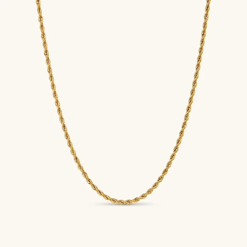 Rope Chain Necklace In Gold