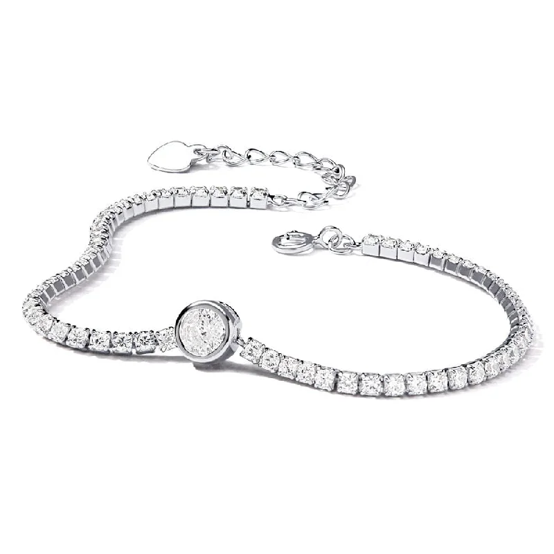 18cm Tennis Bracelet with Cubic Zirconia in Sterling Silver