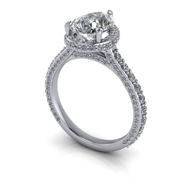 Pear Moissanite Ring 3.07 ctw