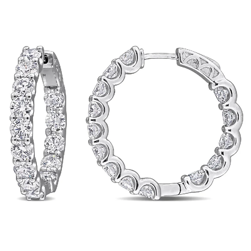 Created Forever 7ct TW Lab-Grown Diamond Inside Outside Hoop Earrings in 14k White Gold