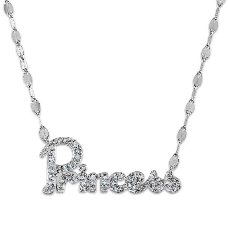 1/7 CTW Diamond 18-inch Princess Necklace in 10KT White Gold