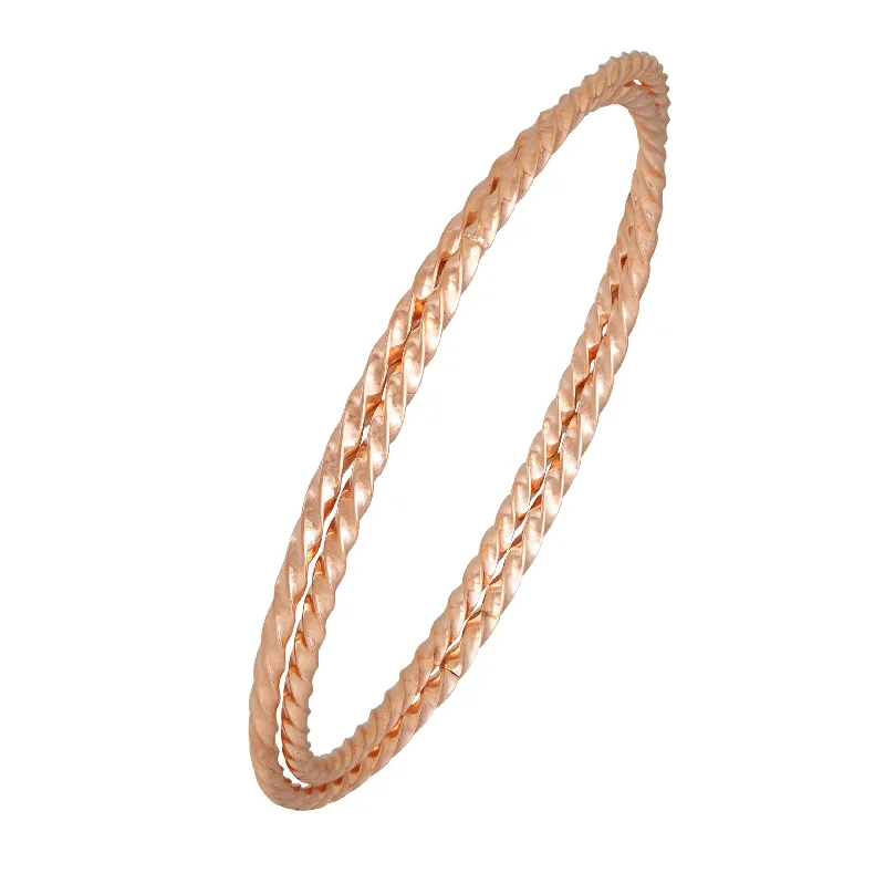 Double Twist Bangle in Rose Stainless Steel