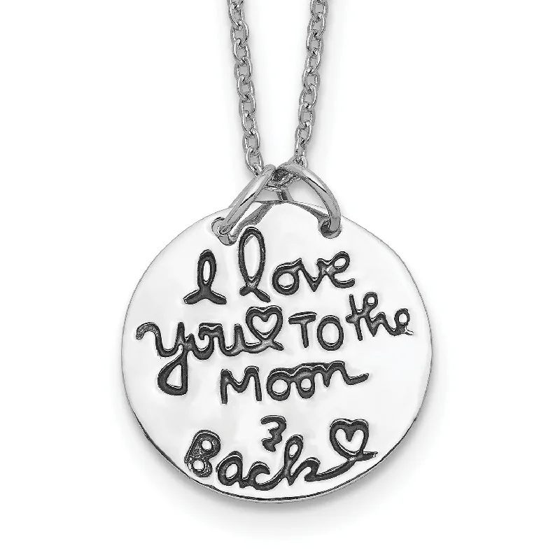 Sterling Silver 18MM 18-inch I Love You To The Moon And Back Necklace