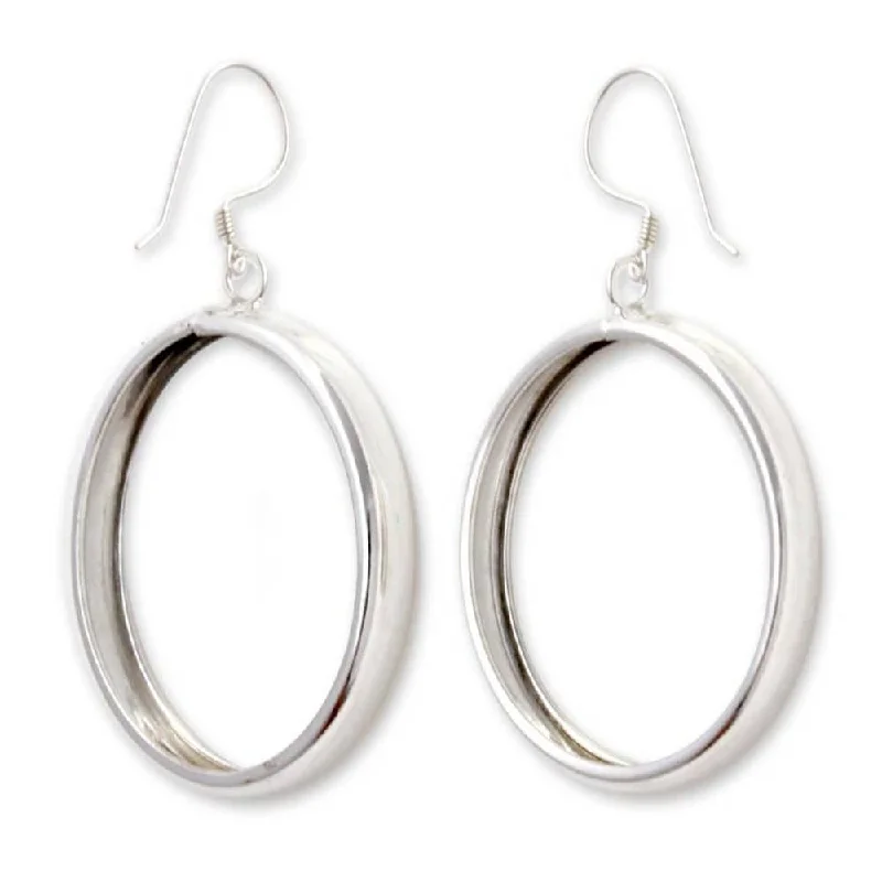 NOVICA Handmade Sterling Silver 'Perfect Halo' Earrings (Indonesia)