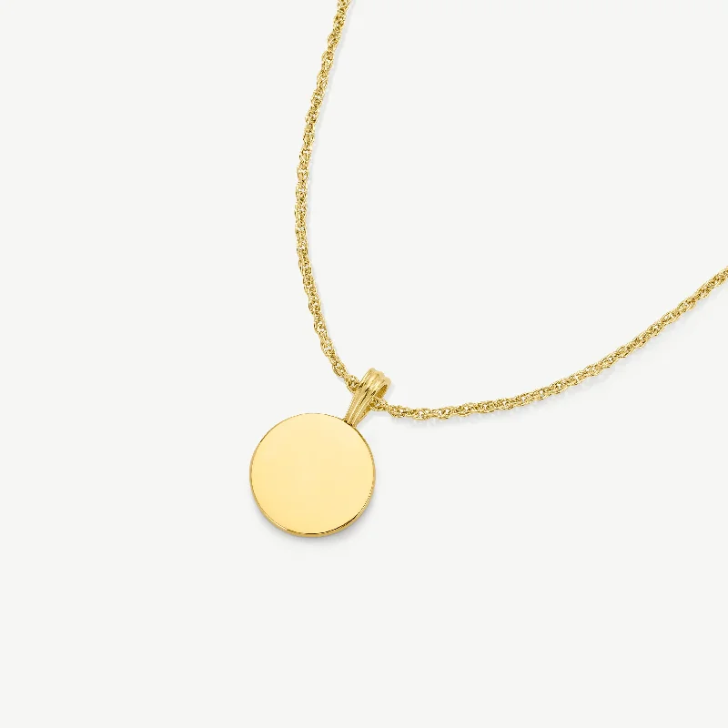 Engravable Classic Disc Necklace