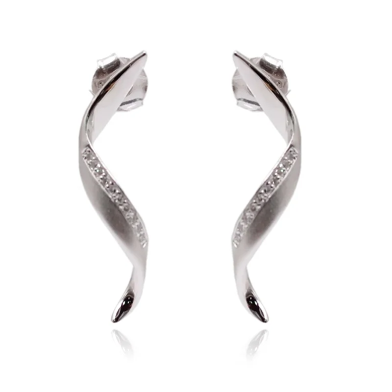 925 Sterling Silver Diamond Earrings