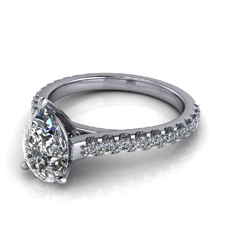 Pear Moissanite Ring 1.90 ctw