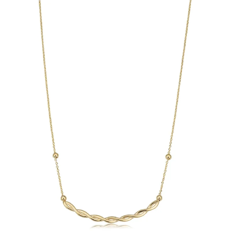 14KT Yellow Gold 18-inch Twist Bar Necklace