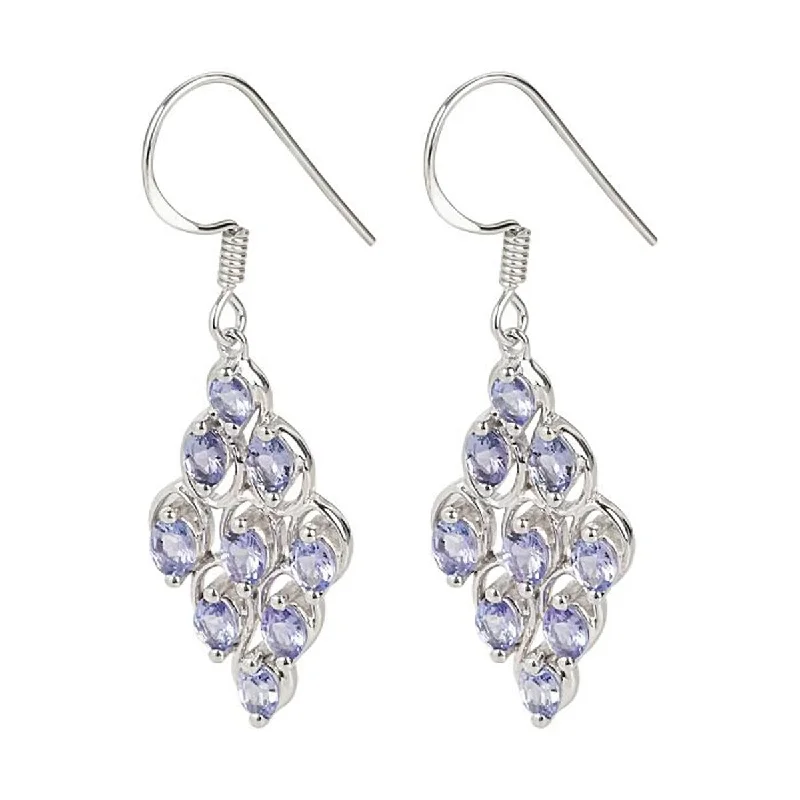 Sterling Silver 925 Tanzanite Drop & Dangle Earrings