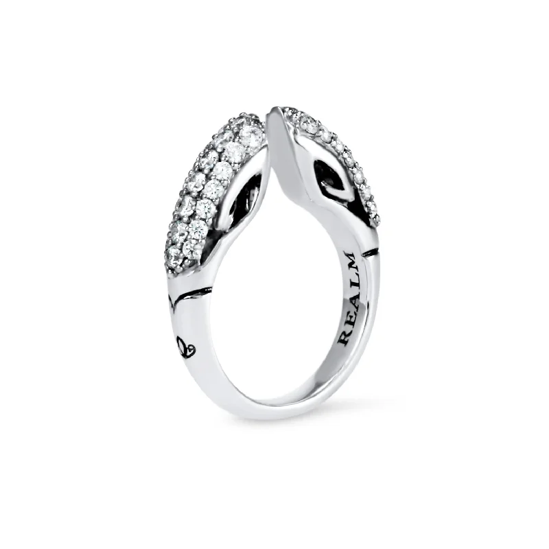 Spirit Pavé Stack Ring 5mm - Sterling Silver + CZ Blanc